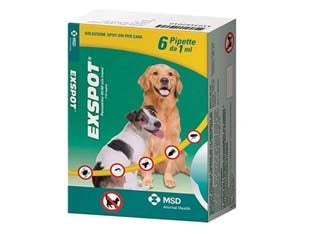 EXSPOT ANTIPARASSITARIO SOLUZIONE ML.1- - ml.1 specifico per cani confezione 6 pipette - 1 pezzi EXSPOT