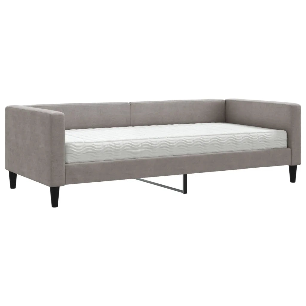 Divano Letto con Materasso Tortora 90x200 cm in Tessuto 3196563