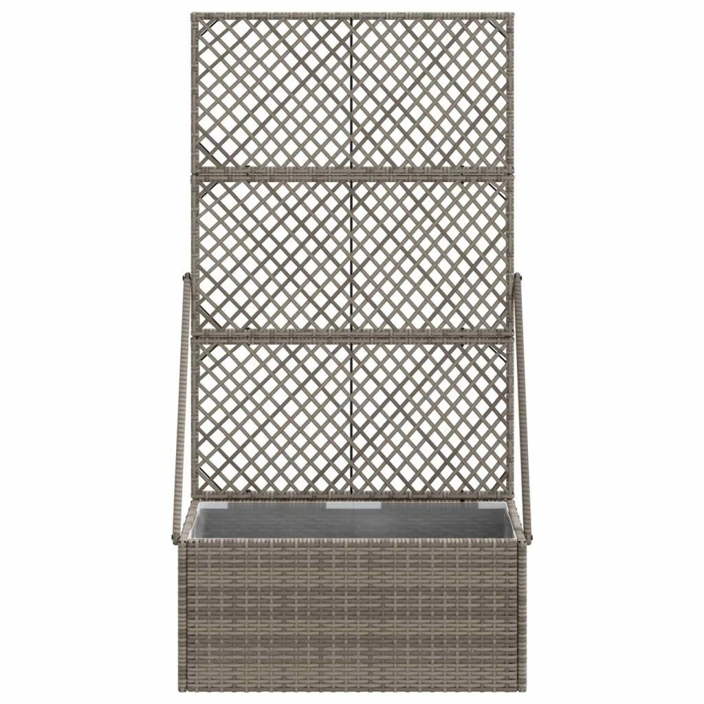 Vaso da Giardino con Trellis Grigio 70 x 30 x 135 cm polyrattan
