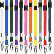 Lanyards 10mm di diametro - Materiale rPET ecocompatibile - Porta badge - Chiusura a scatto - Clip a forma di granchio in metallo - Pacchetto da 10 - Collare per collo