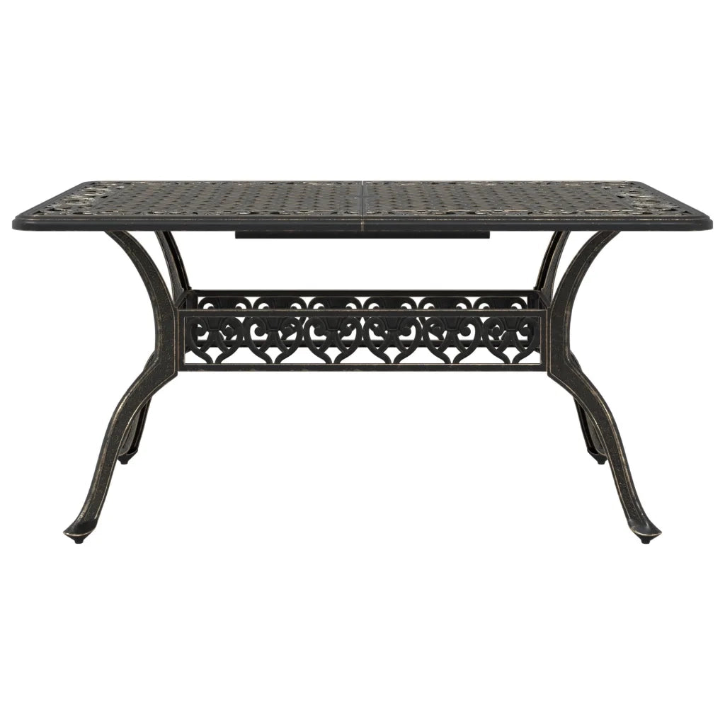 Set da Pranzo da Giardino 7 pz Bronzo in Alluminio Pressofuso 3216312
