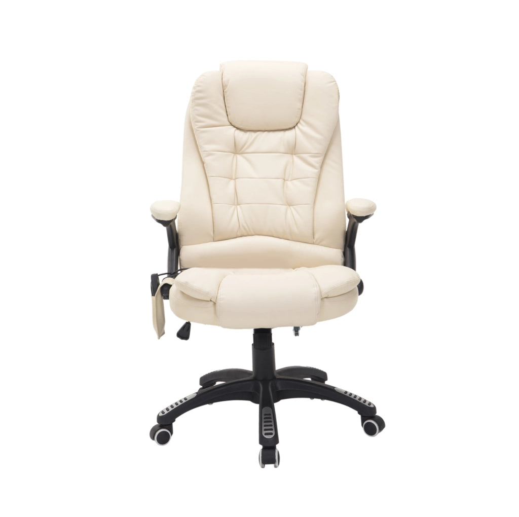 Poltrona da ufficio massaggiante beige con calore