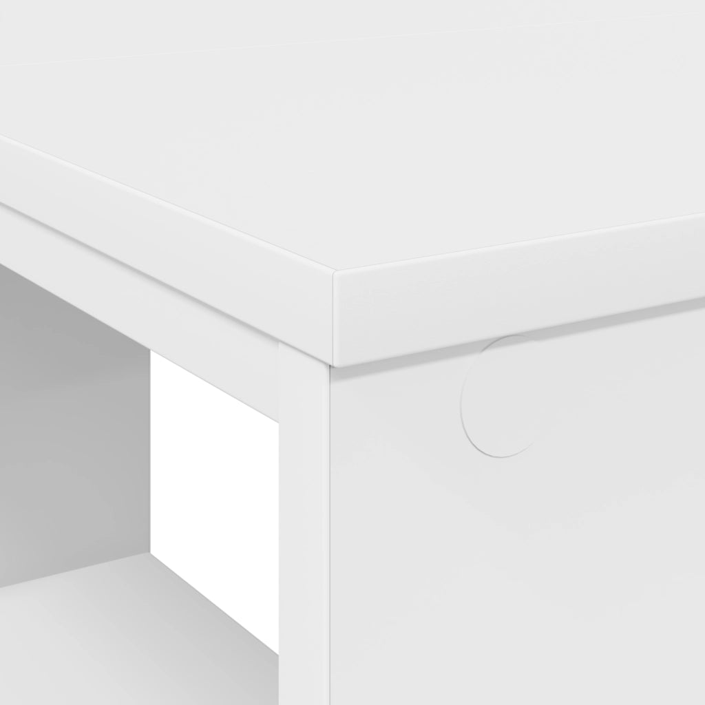 Scrivania Angolare Bianca Bianca MDF Media Storage