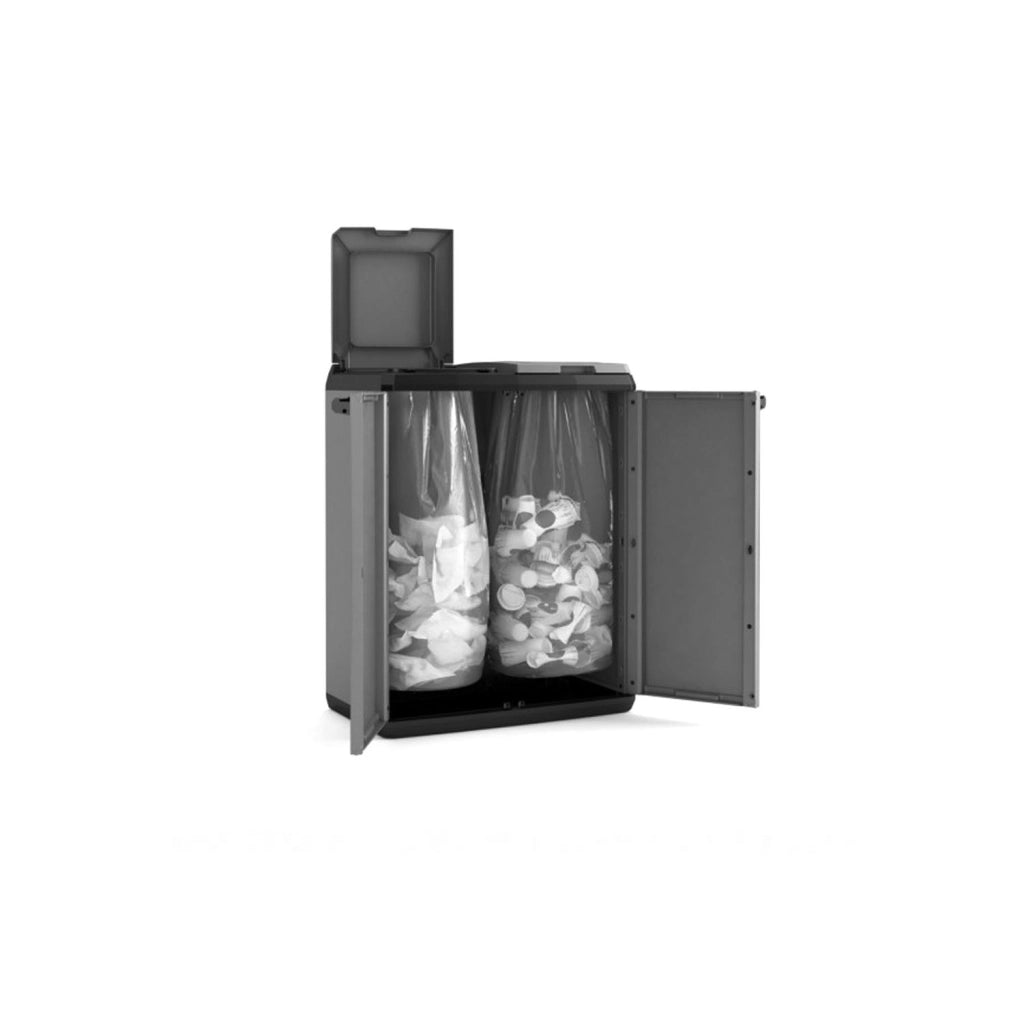 ARMADIO PLASTICA RACCOLTA DIFFERENZIATA 68X39X85 KETER SPLIT BASIC GRIGIO