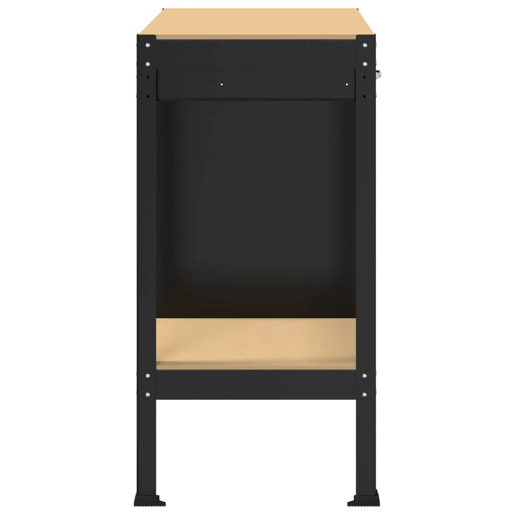 Banco da lavoro con cassetto con blocco Nero 90 x 49 x 91 cm 42020134