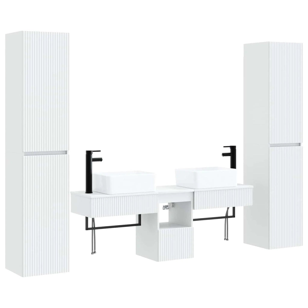 Set di mobili per il bagno 5 pz Bianco 33 x 34,5 x 160 cm 3406013