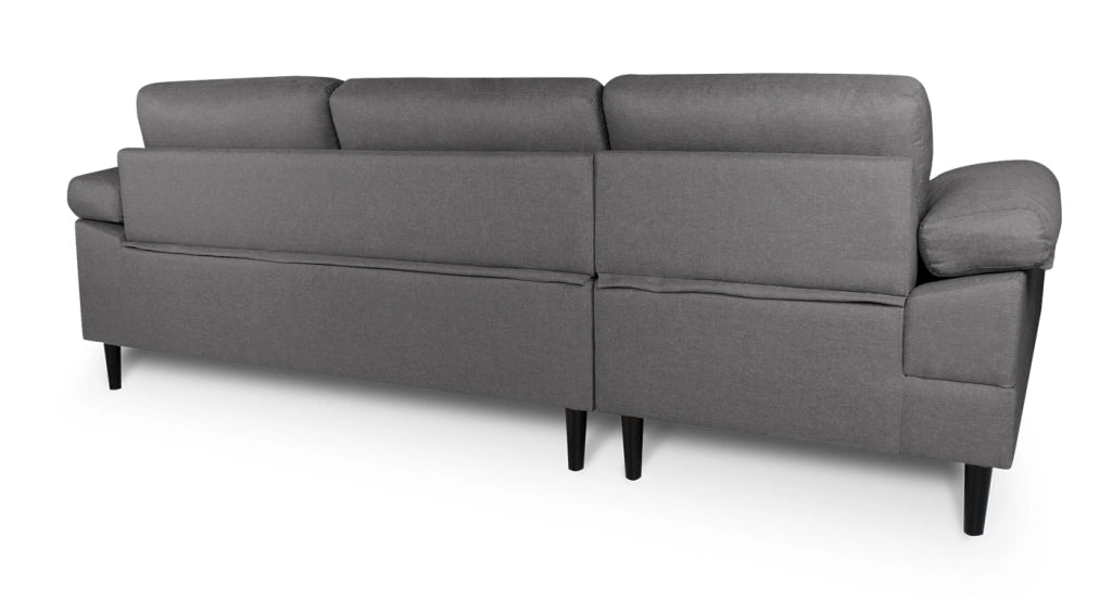 Divano angolare 3 posti con chaise longue sinistra tessuto grigio chiaro - Washington - DI-WA01FBC-CLSX