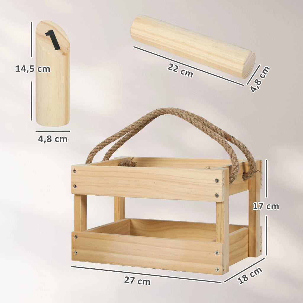 Gioco Bowling Finlandese ¨C Xylo ¨C Legno Pino 12 Birilli Outdoor con Custodia
