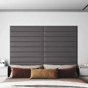 Testiera da Parete 12 pcs Grigio 90 x 15 cm Tessuto 42020541