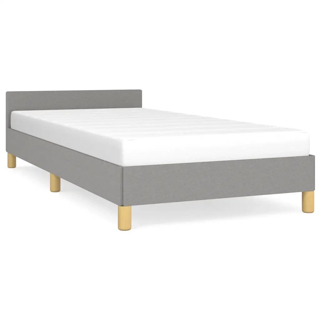 Giroletto con Testiera Grigio Chiaro 80x200 cm in Tessuto cod mxl 56567