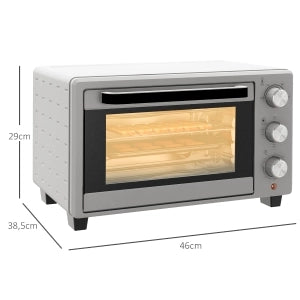Mini Forno Elettrico 21 L 1400 W in Acciaio Inox con 3 Modalità; 100-230°C e Timer 60 Min