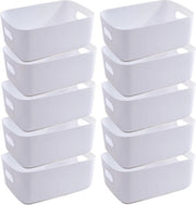 Set di archiviazione multifunzionale per ufficio e cucina - 10 pezzi - Bianco - 30x20x12 cm