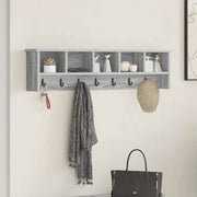 vidaXL Appendiabiti a muro Grigio sonoma 100 x 16 x 26 cm
