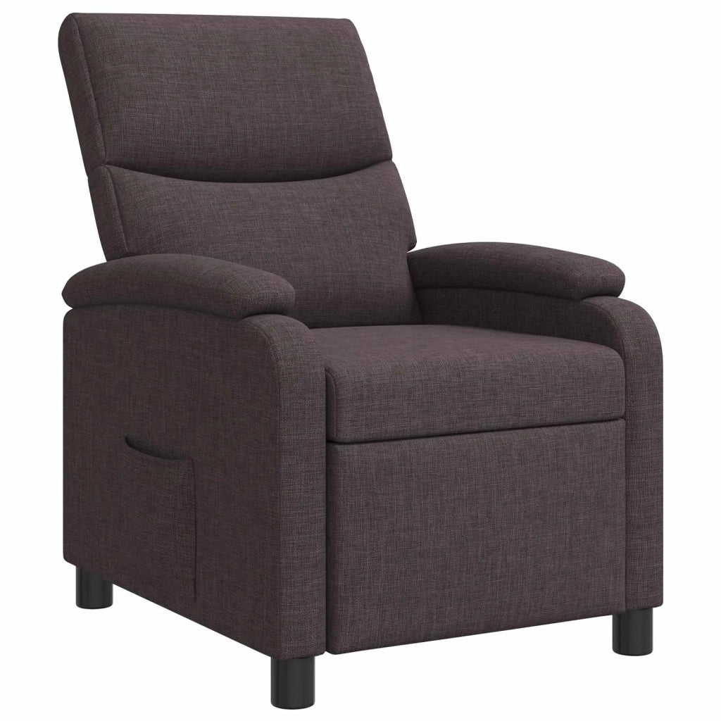 Divano Sedia-Poltrona reclinabile Marrone Scuro Tessuto 357339