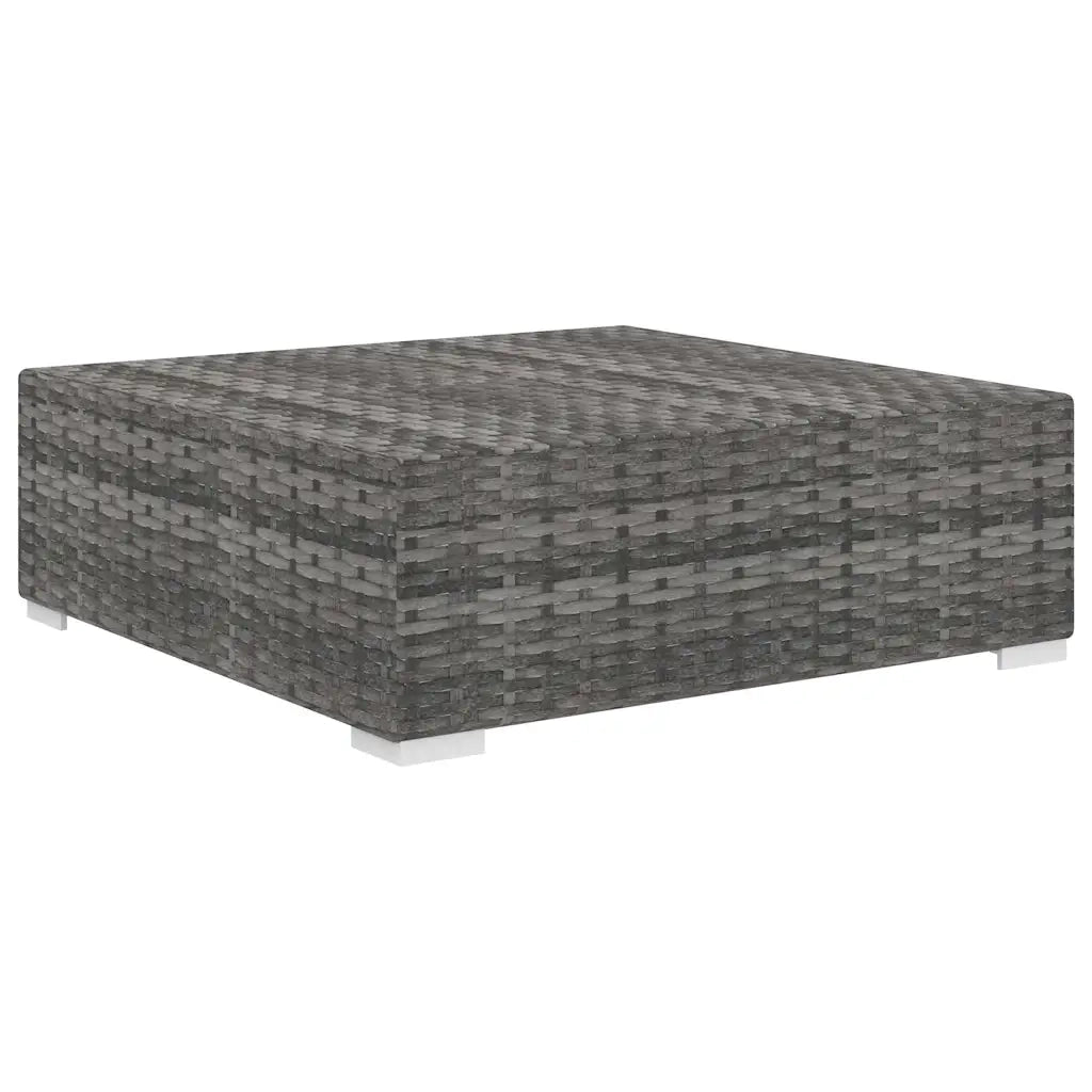 Sedia da giardino-Poggiapiedi Modulare 1 pz con Cuscino in Polyrattan Grigio