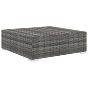 Sedia da giardino-Poggiapiedi Modulare 1 pz con Cuscino in Polyrattan Grigio
