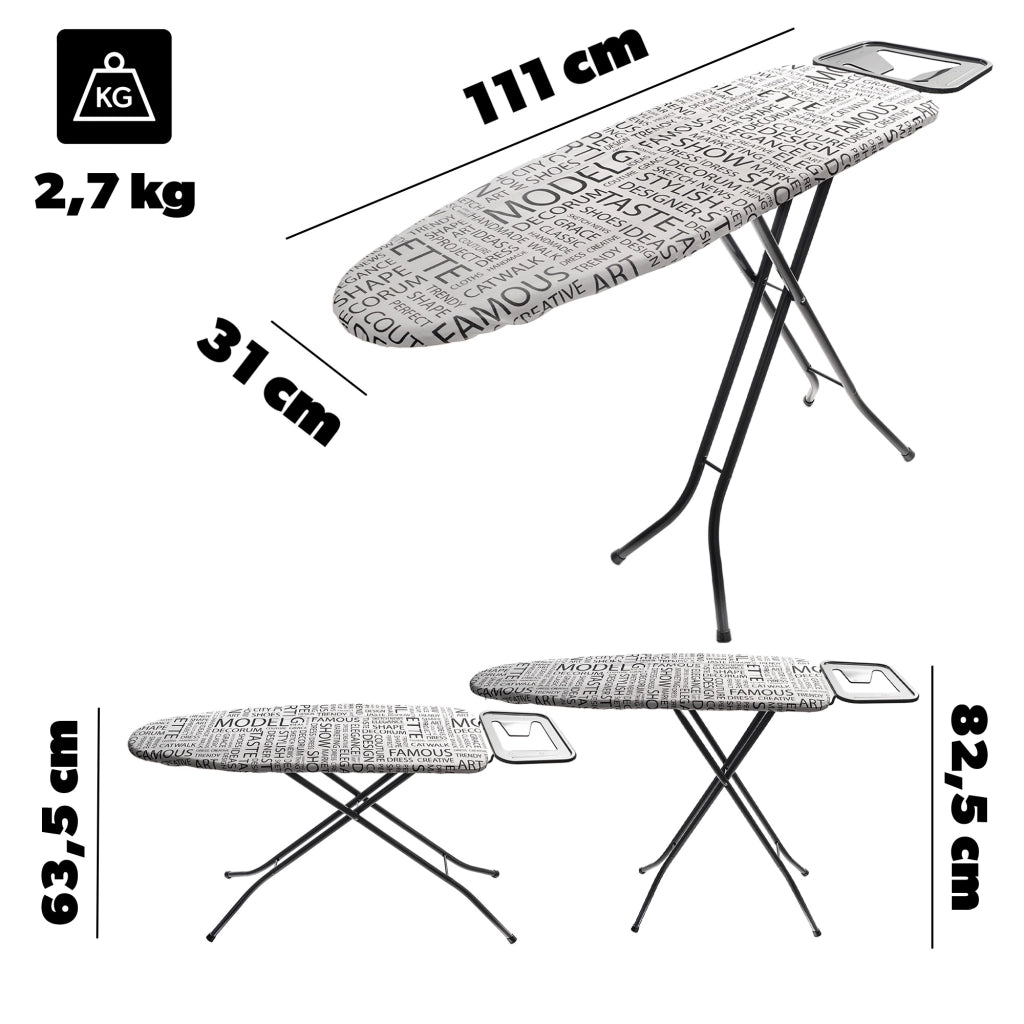 Asse da stiro KADAX 110x30cm pieghevole con supporto per ferro da stiro standard