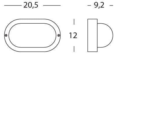 Plafoniera In Resina  linea echo ovale  nero