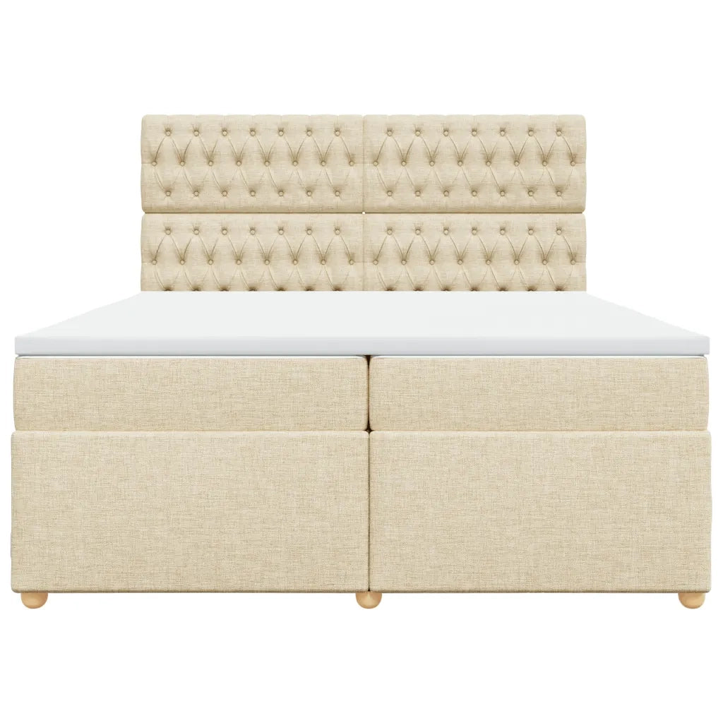Giroletto a Molle con Materasso Crema 200x200 cm in Tessuto 3293699
