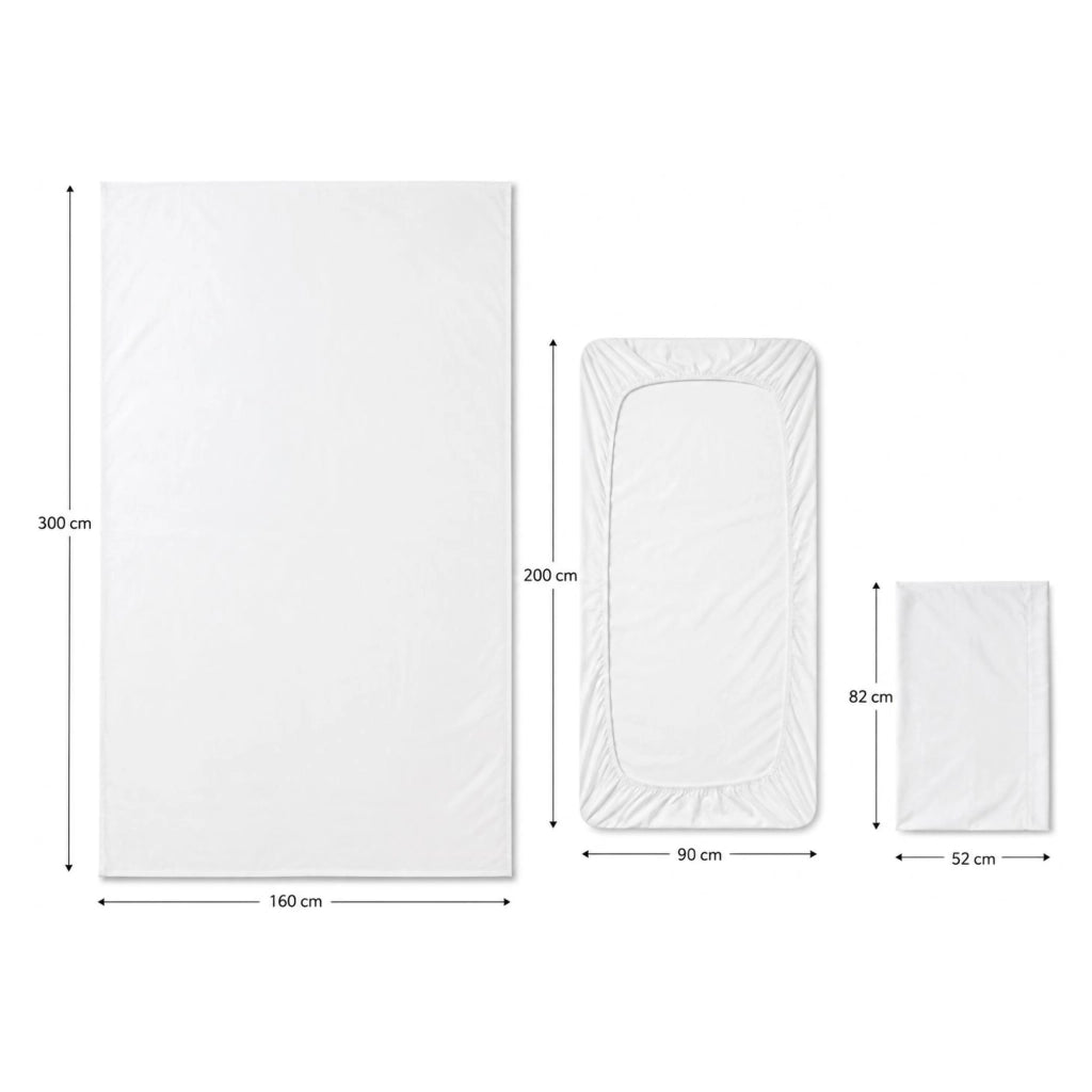 Roserada, set Completo Letto Singolo in Percalle, blu Chiaro