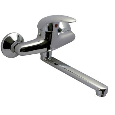 MISCELATORE LAVELLO A PARETE START H25 CROLLA  OTTONE CROMATO