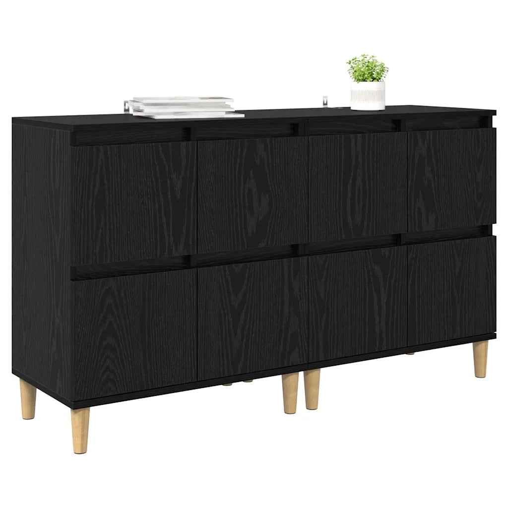 Credenza | Sideboards 2 pcs Rovere Nero 60 x 35 x 70 cm Legno multistrato