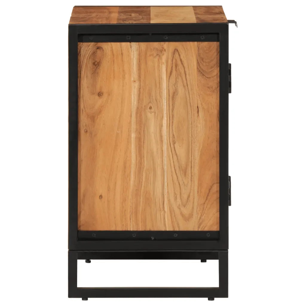 Mobile da Bagno 55x35x60 cm in Legno Massello di Acacia e Ferro