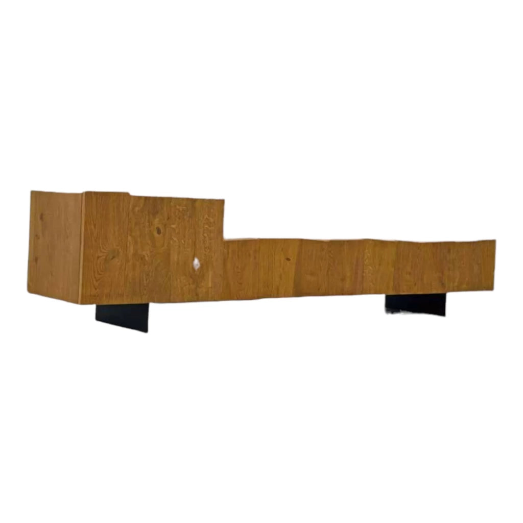 Porta tv moderno in legno rovere nodato l.180 p.45 h.68 (1669) - Mobili 2G