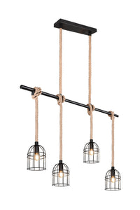 Lampada a Sospensione da Interno   in Metallo Nero Opaco