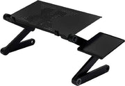 Sostegno laptop ergonomico con fori di aerazione e livelli pieghevoli - nero