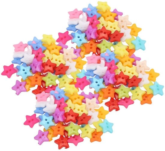 Set di Bottone Decorativo Stellari - 200 pezzi - 12MM - Multi Colori - Per cucire abiti e DIY - Ideale per scrapbooking
