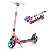 Monopattino pieghevole 93 x 43 x 91-106 cm 3 altezze regolabili e luci LED design moderno in alluminio rosa 20_0014584