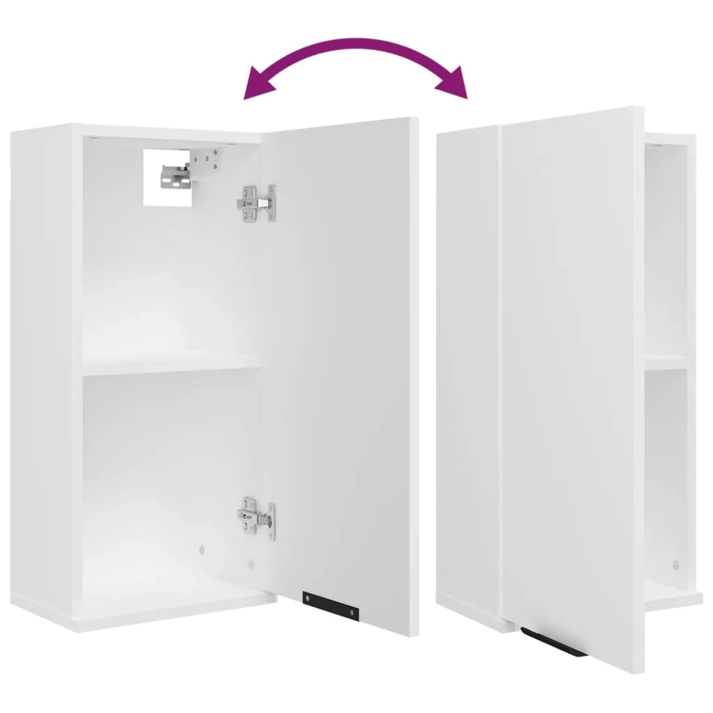 Set di Mobili da Bagno | Armadio da bagno 5 pz Bianco in Legno Multistrato