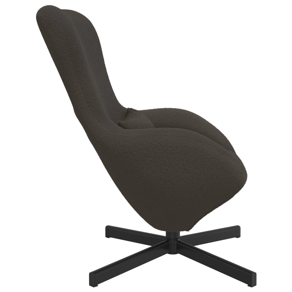 Sedia a Uovo  Grigio Scuro in Tessuto Simil Pelo