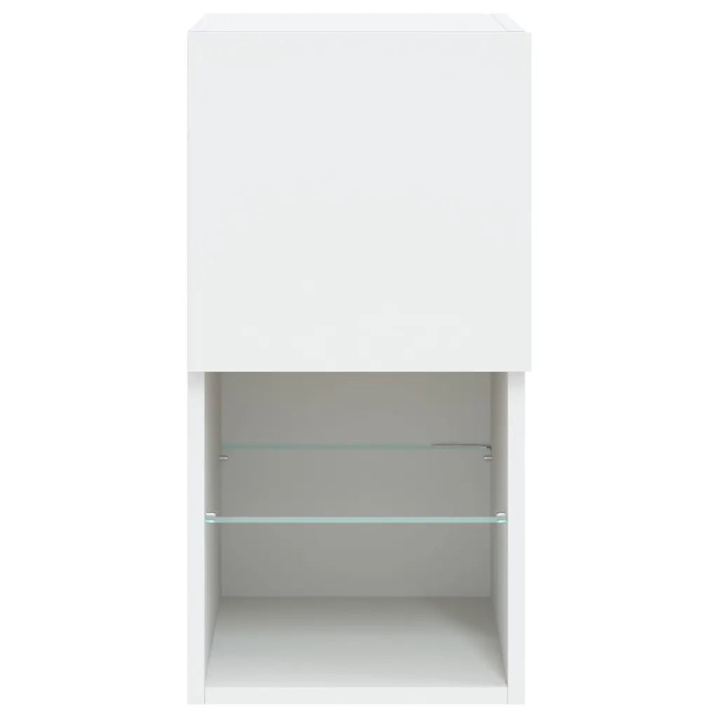 Mobili TV con Luci LED 2pz Bianchi 30,5x30x60 cm 836988
