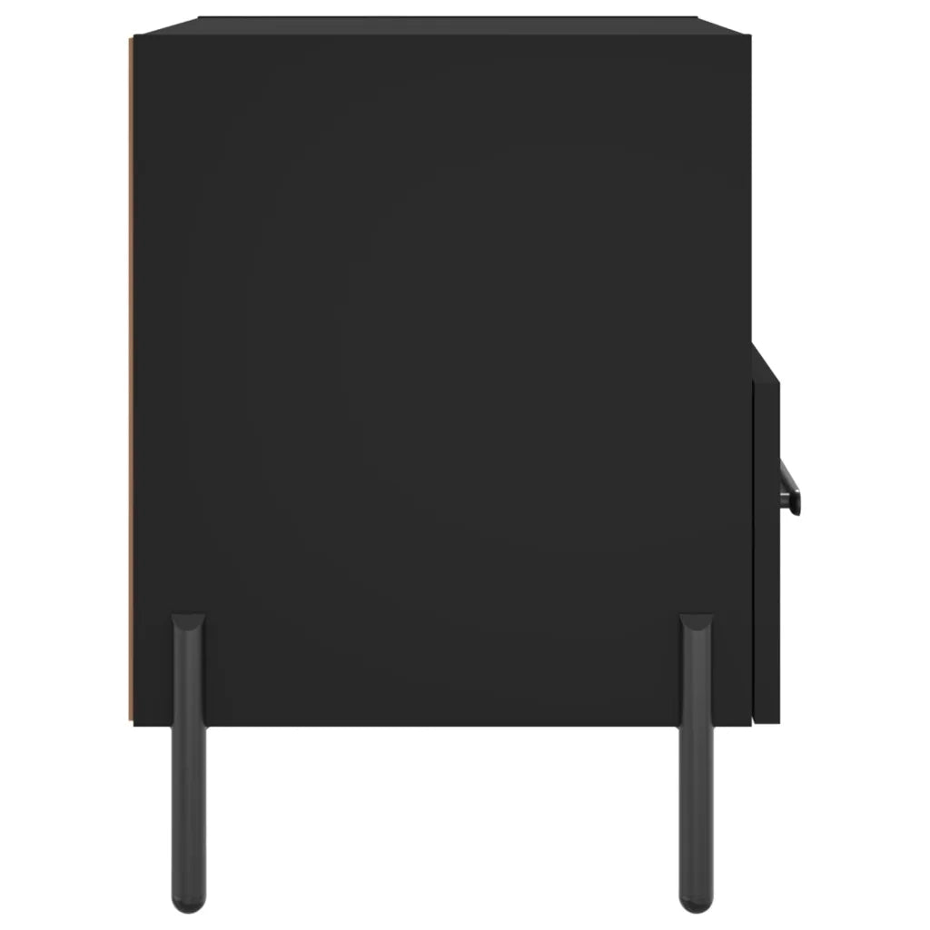 Set di 2 Comodini | Armadio da Notte | Mobiletto da notte Neri 40x35x47,5 cm in Legno Multistrato