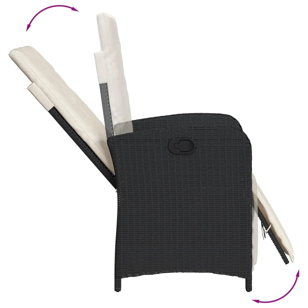 Set da Bistrò 3 pz con Cuscini Nero in Polyrattan 3212521