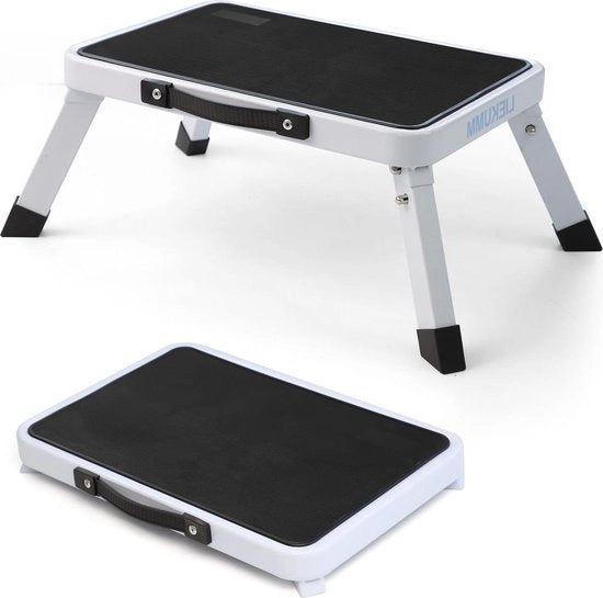 Scala a piattaforma fino a 150 kg - piattaforma di accesso per camper - lavaggio auto - cucina - bagno - bianca