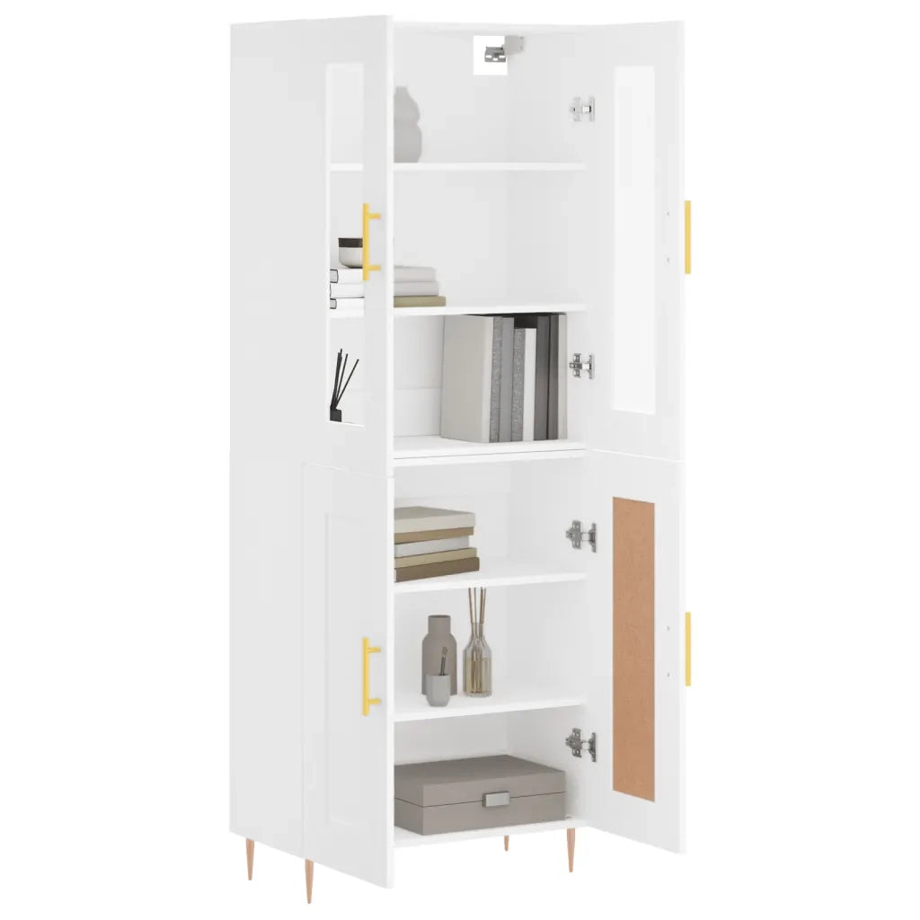 Credenza | Madia | Buffet da pranzo | Armadio da pranzo Bianca 69,5x34x180 cm in Legno Multistrato