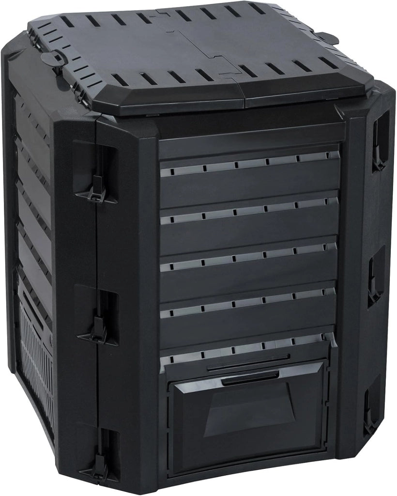 ® Compostiera 800L Compostaggio Veloce 135x72x83cm Composter Rapido Resistente alle Intemperie