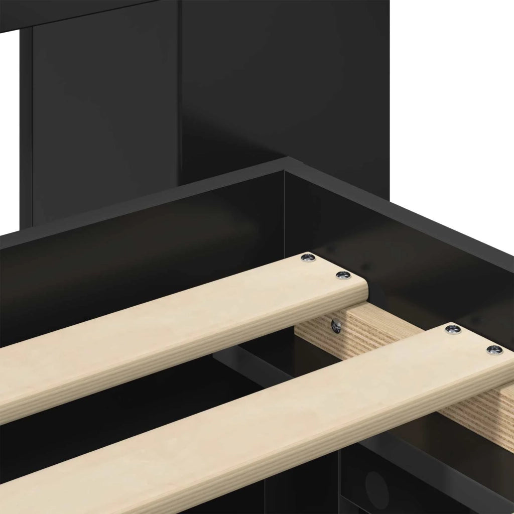 Telaio del letto con storage con cassetto Nero 200 x 200 cm 3433605