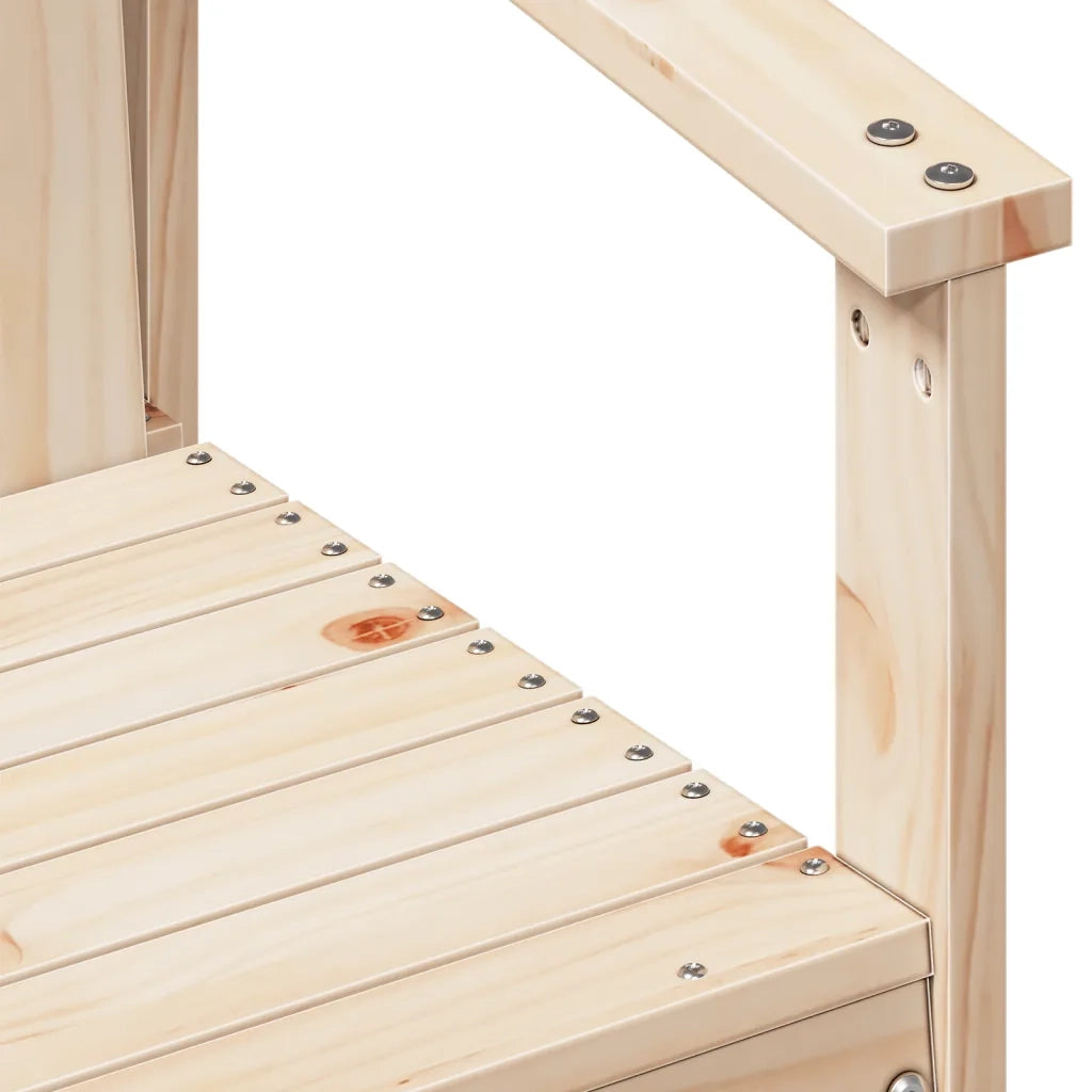 Sedia da patio-Sedia da Giardino 62x56x77 cm in Legno Massello di Pino
