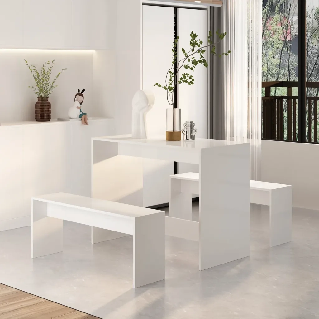 Set da Pranzo 3 Pz Bianco Lucido in Truciolato 809482