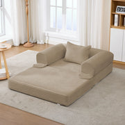 DIVANO LETTO 2 in 1 33x33x95 cm Marrone in velluto a coste con cuscino