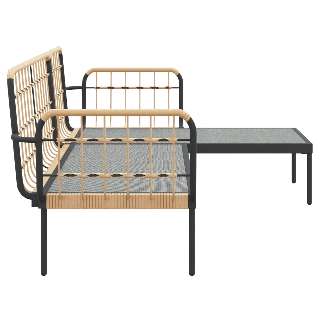 Set Salotto da Giardino 3pz | Set di Mobili da Esterno con Cuscini Grigio Scuro Polyrattan