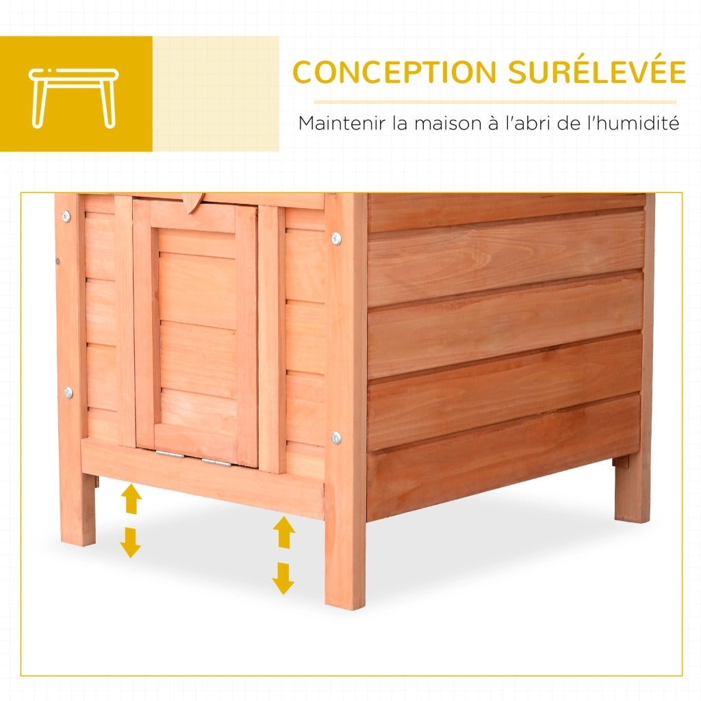 Cage per conigli in legno di abete con tetto apribile ¨C zephmum ¨C verde