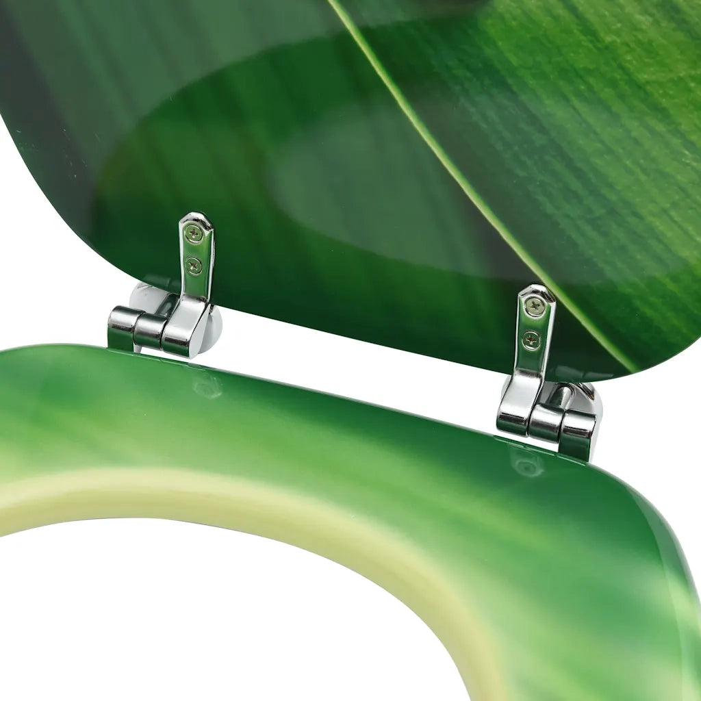 Tavolette WC e Coperchi 2 pz in MDF Verde Design Goccia d'Acqua CFW2179652