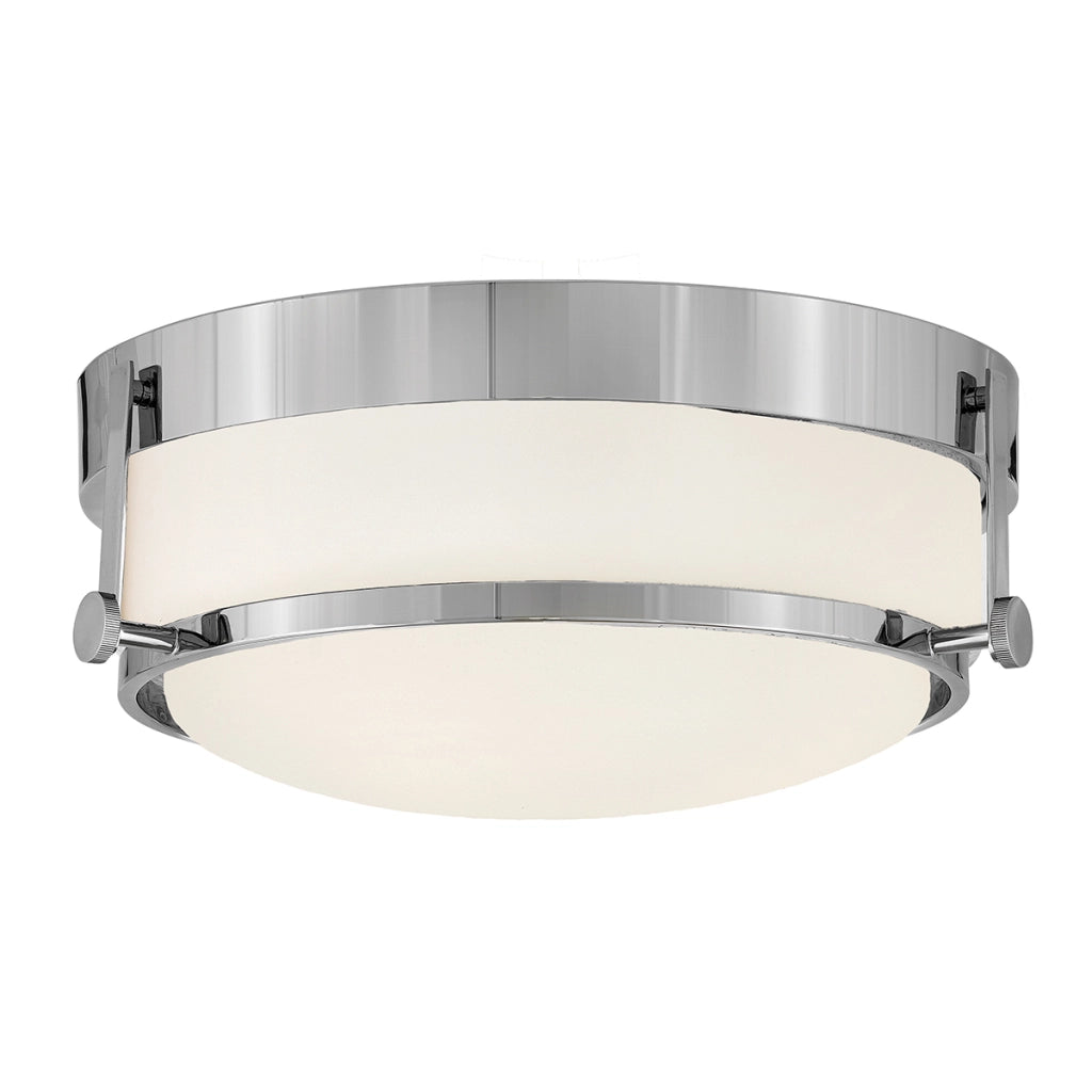 Plafoniera tonda vetro opale 40cm 3xE27 cromo Harper