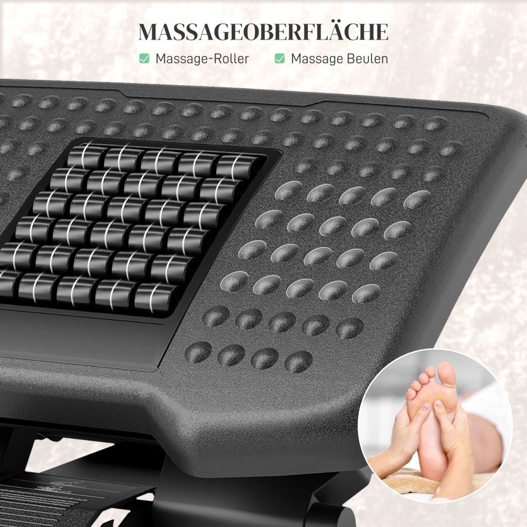 Poggiapiedi da scrivania regolabile in altezza, supporto ergonomico antiscivolo, per ufficio domestico e ufficio, nero.