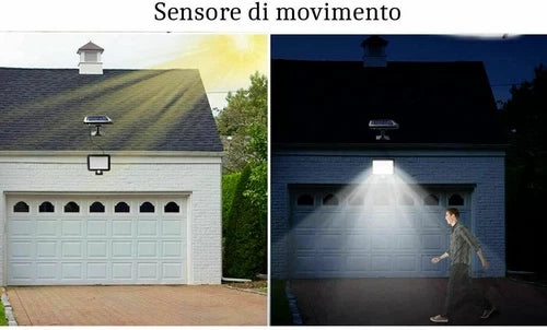 2 PEZZI FARI LED IMPERMEABILE FARETTO ESTERNO CON PANNELLO SOLARE 30W FARI LUCE